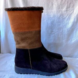 Valdini Sofia Women's Waterproof Suede/Shearling Winter Boots Brown Ombre Size 7